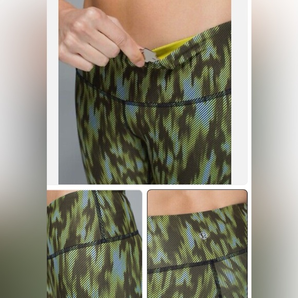 Green Patterned Lululemon Athletica Leggings - Picture 4 of 6